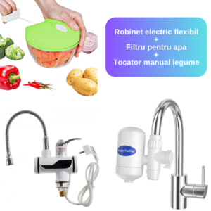 Preț Promo Robinet Electric + Filtru pentru apa +Tocător manual legume