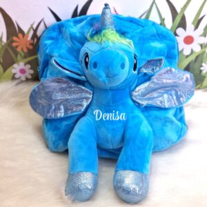 Ghiozdan Din Plus Pentru Copii Unicorn All Blue Personalizat