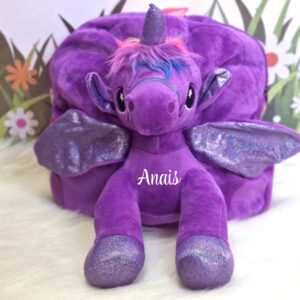 Ghiozdan Din Plus Pentru Copii Unicorn All Purple Personalizat