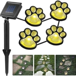 Set 4 Lampi Solare Led Tip amprenta labuta de caine cu infigere in gazon